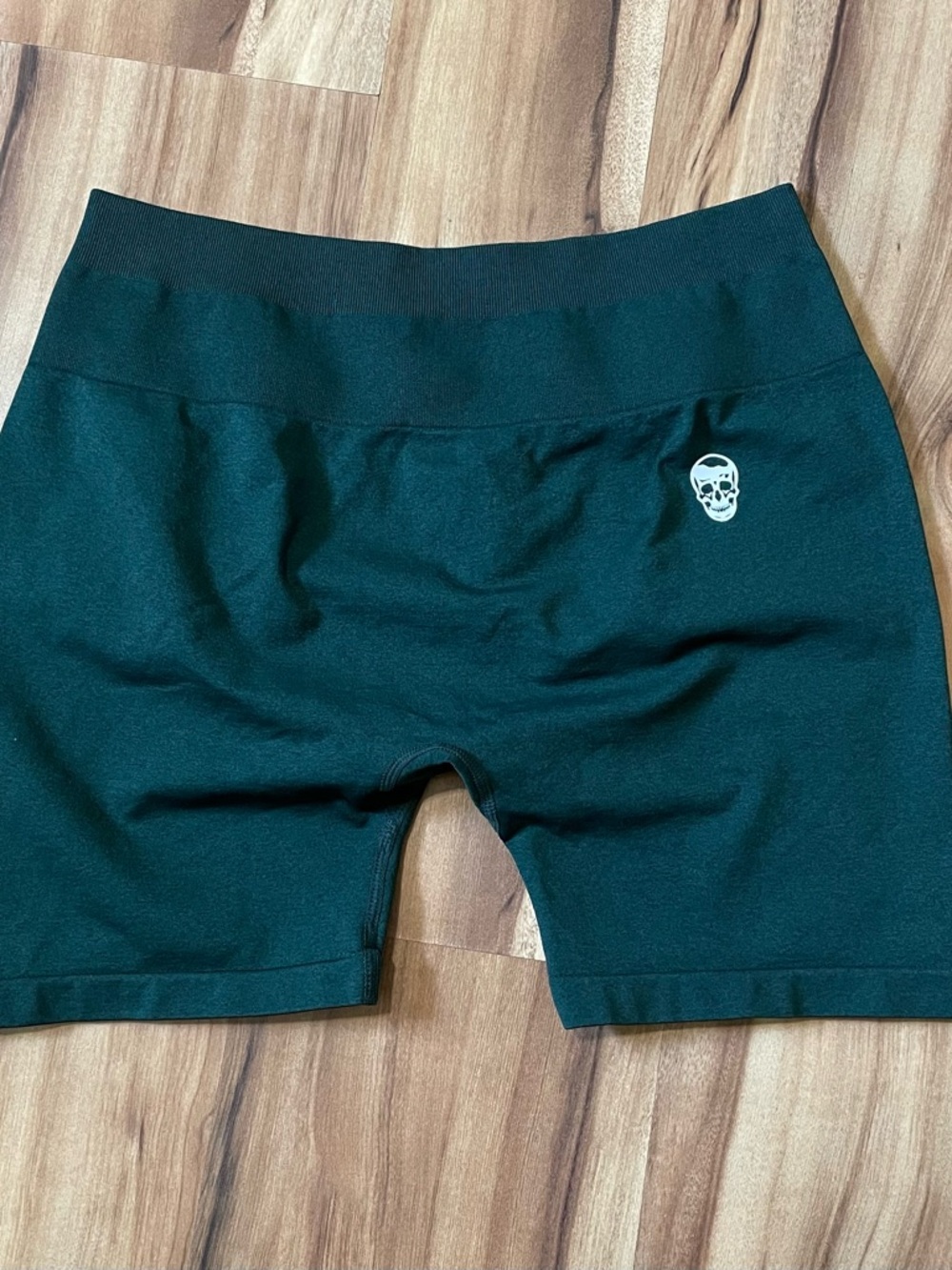 Gymreapers High Waisted Seamless Biker Shorts with Skull Logo - Color: Reef XL